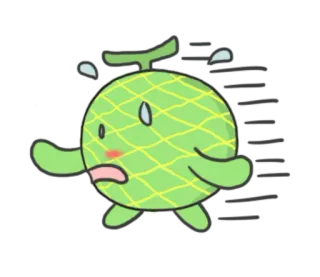 🍈 Melone, Frucht, Kawaii, Süß, Cartoon, Figur telegram sticker