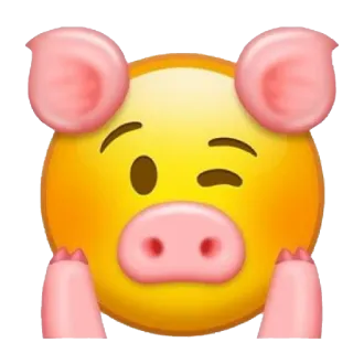 🐷 Эмодзи, Свинья, Животное, Подмигивание whatsapp sticker