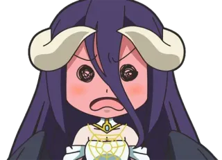 😳 Albedo Overlord Anime, Chibi, Overlord, Albedo, Stiker telegram sticker