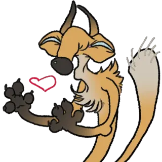 👄 zorro, dibujos animados, animal, ofensivo, gesto, arte, ilustración whatsapp sticker