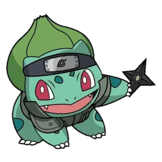 🥷 Bulbasaur Pokemon Bulbasaur, Pokemon, Naruto, Shuriken, Ninja, Crossover, Anime telegram sticker