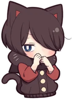 🙊 gatto, carino, anime, kawaii, adesivo whatsapp sticker