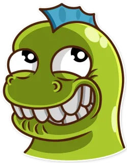 😁 dinossauro, desenho animado, engraçado, monstro, criatura telegram sticker