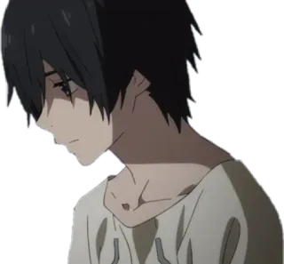 😔 Anime, Personagem, Menino, Triste, Retrato, Mangá telegram sticker