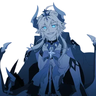 😈 Anime, Fantasia, Personagem, Demônio, Mal, Chifres telegram sticker