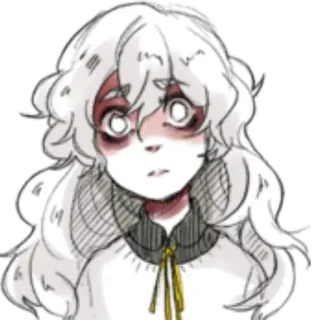 😱 anime, girl, scared, horror, ghost, creepy telegram sticker