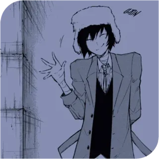 🌂 GITIN アニメ, マンガ, 帽子, 冬, 手を振る, 笑顔 telegram sticker