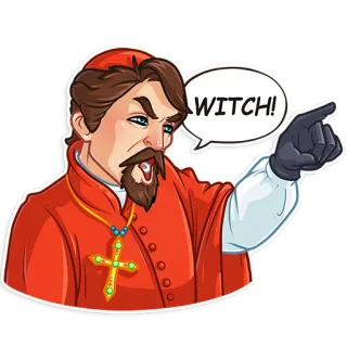 😡 WITCH! sejarah, penyihir, tuduhan, agama, kartun telegram sticker