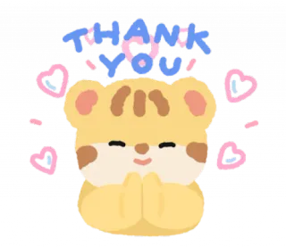 🐯 THANK YOU ありがとう, かわいい, 動物, 猫, カワイイ whatsapp sticker