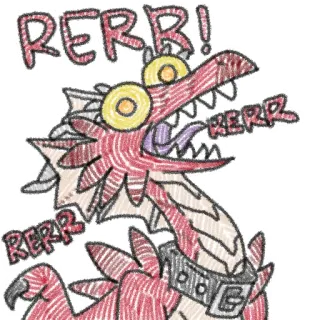 🐲 RERR! KERR naga, monster, kartun, fantasi, makhluk mitos telegram sticker