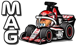 🇩🇰 MAG 一级方程式, 赛车, 汽车, 卡通, 赛车运动, MAG telegram sticker