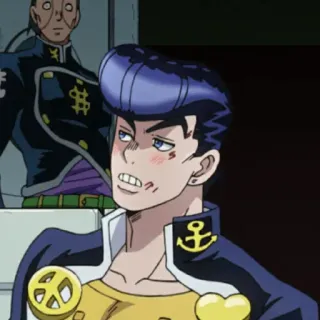 😬 Josuke Higashikata JoJo's Bizarre Adventure anime, jojo, josuke, higashikata, character, peace sign, anchor telegram sticker