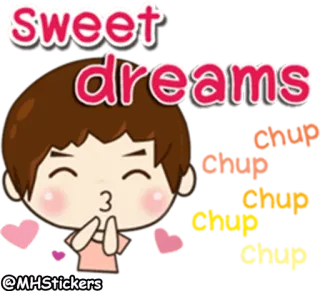 😴 sweet dreams 美梦, 晚安, 可爱, 卡通, 卡哇伊 telegram sticker