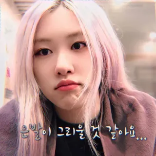 🍐 은발이 그리울 것 같아요... kpop, rosa, belleza, mujer, cara telegram sticker