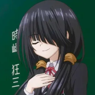 😌 Kurumi Tokisaki Date A Live 時崎 狂三 อนิเมะ, ตัวละคร, Date A Live, Kurumi Tokisaki, นักเรียนหญิง, ผู้หญิง whatsapp sticker
