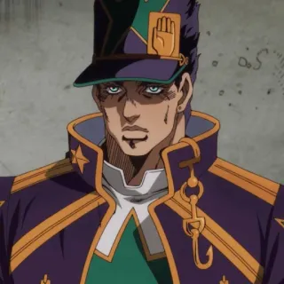 🌊 Jotaro Kujo JoJo's Bizarre Adventure anime, manga, JoJo, Jotaro, Kujo, character, hat telegram sticker
