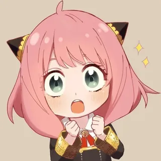 😳 Anya Forger Spy x Family anime, fille, dessin animé, mignon, Spy x Family, Anya Forger, Chibi telegram sticker