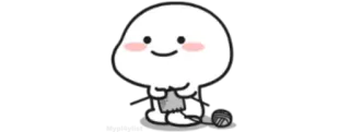 🍚 fofo, tricô, desenho animado, lã whatsapp sticker