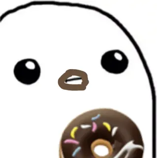😐 стикер, пончик, шоколад, милый, десерт, еда whatsapp sticker