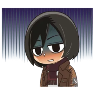 😨 Mikasa Ackerman Attack on Titan anime, dessin animé, mikasa, l'attaque des titans telegram sticker