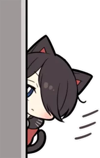 👀 Katze, Gucken, Niedlich, Anime, Cartoon whatsapp sticker
