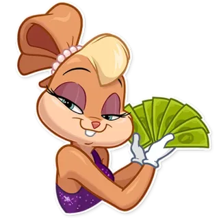 🤑 Lola Bunny Looney Tunes Dibujo animado, Conejo, Dinero, Riqueza, Personaje, Animación telegram sticker