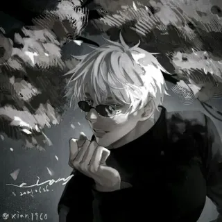 ♥ xian1960. Anime, Personnage, Art, Illustration, Lunettes de soleil, Portrait telegram sticker