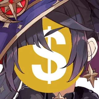 💵 Mona Genshin Impact Mona, Genshin Impact, Anime, Signo de dólar, Sticker whatsapp sticker