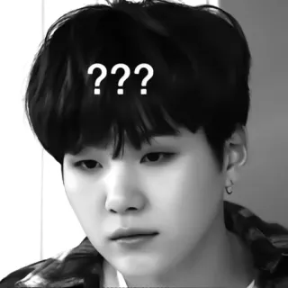 🍪 ??? znaki zapytania, dezorientacja, wątpliwości, K-pop, Suge, Idol telegram sticker