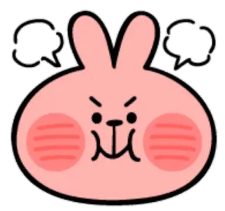 🤬 conejo, enojado, lindo, conejito, dibujos animados, irritado telegram sticker