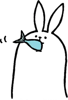 🐟 << coniglio, coniglio, pesce, cartone animato, animale, carino telegram sticker