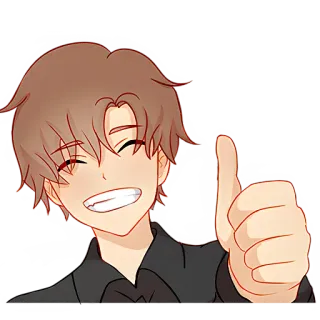 👍 Аниме, Мультфильм, Большой палец вверх, Согласие, Позитив, Одобрение telegram sticker