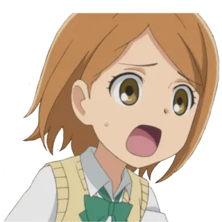 😨 Anime, Mädchen, geschockt, verängstigt, Cartoon, Figur, Ausdruck whatsapp sticker