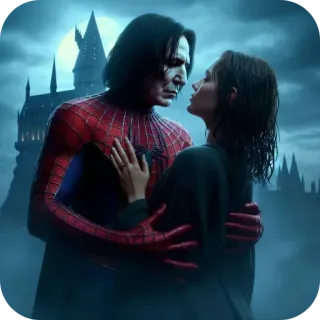 🕷 Severus Snape Harry Potter spiderman, marvel, romance, love, wizard, magic telegram sticker
