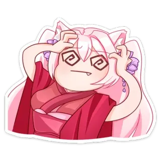 😵‍💫 Anime, Desenho animado, Chibi, Exausto, Tonto, Fofo telegram sticker