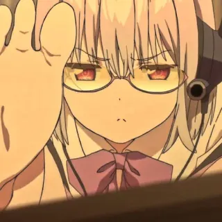😡 Anime, Chica, Gafas, Enojado/a, Manga, Personaje telegram sticker