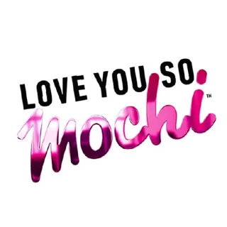 😍 LOVE YOU SO MOCHI amor, mochi, kawaii, lindo, rosa, texto telegram sticker