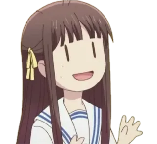 😂 Tohru Honda Fruits Basket อนิเมะ, Fruits Basket, Tohru Honda, น่ารัก, การ์ตูน, ผู้หญิง whatsapp sticker