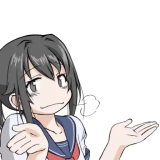 🤷‍♀️ 动漫, 女孩, 耸肩, 表情, 不确定, 怀疑 telegram sticker