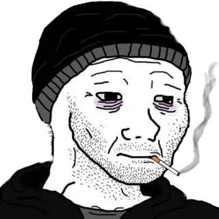 ⬛️ Doomer, Fumando, Triste, Deprimido, Meme telegram sticker