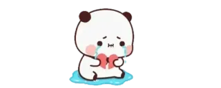 😢 Panda, Triste, Cuore spezzato, Piangere, Cartoni animati, Sticker whatsapp sticker