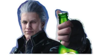 🍻 Vergil Devil May Cry Daumen hoch, Videospiel, Getränk, Anime, Flasche, Bier telegram sticker