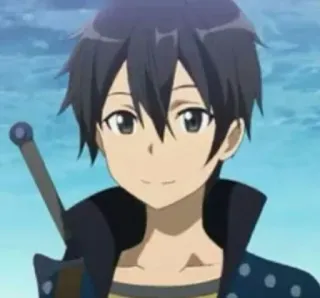 ⚔ Kirito Sword Art Online anime, character, sword, smiling, kirito, sao telegram sticker