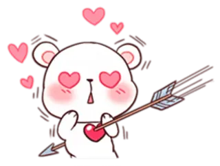 😍 urso, amor, coração, seta, fofo, desenho animado telegram sticker
