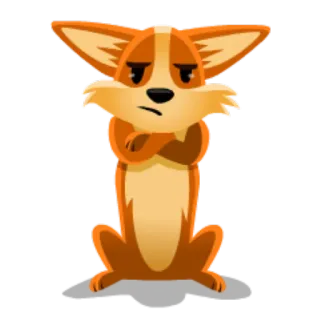 😒 perro, corgi, triste, brazos cruzados, dibujo animado telegram sticker