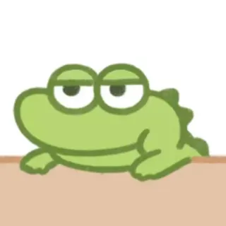 🙂 frog, cute, cartoon, animal, lazy, relaxed telegram sticker