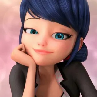 😻 Marinette karakter kartun, Miraculous, Marinette, animasi, potret, perempuan whatsapp sticker