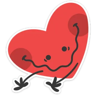 ❤️ cuore, cartone animato, carino, felice, amore, rosso whatsapp sticker