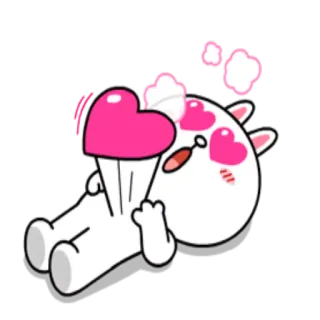 😍 gatto, amore, cuore, cartone animato, carino, animale, adesivo whatsapp sticker