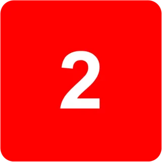 🟥 2 number, red, white, math, two telegram sticker